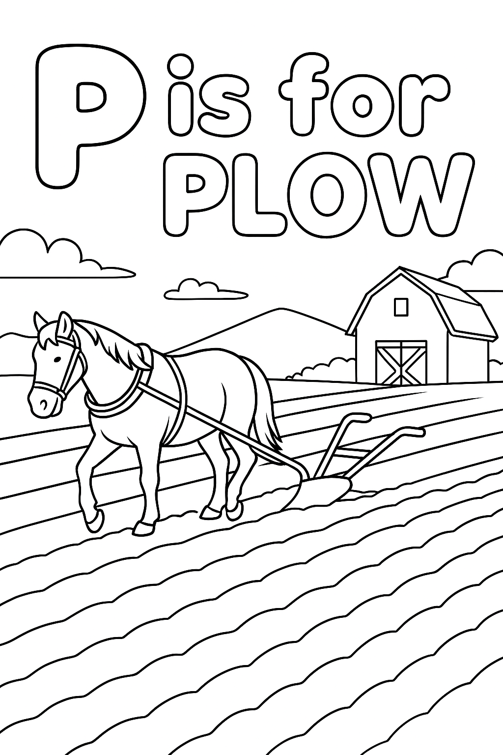 Farm ABC Coloring Book